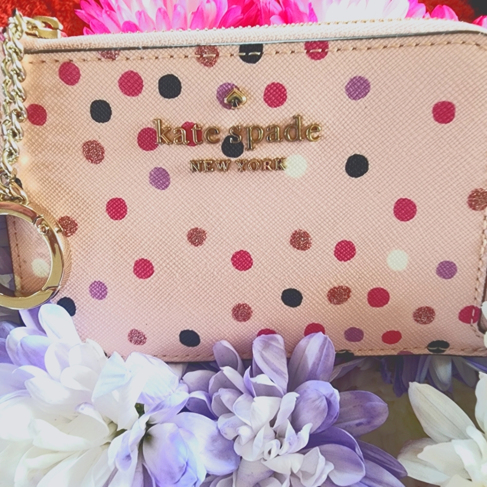 💗Kate Spade Polka Dot Card & Coin Holder💗 (Perfect Condition)🦄